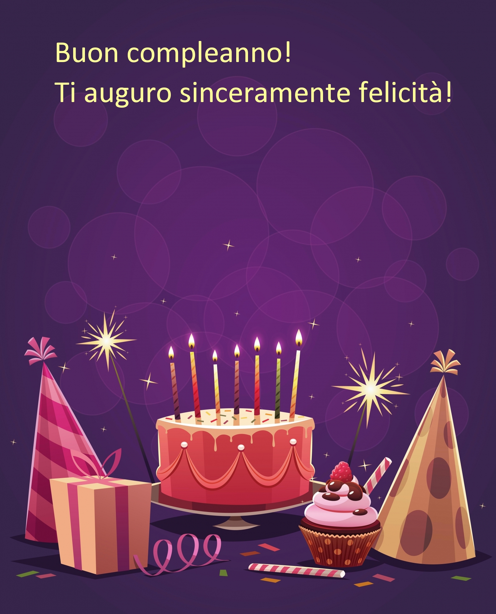 Buon compleanno! Ti auguro sinceramente felicità!