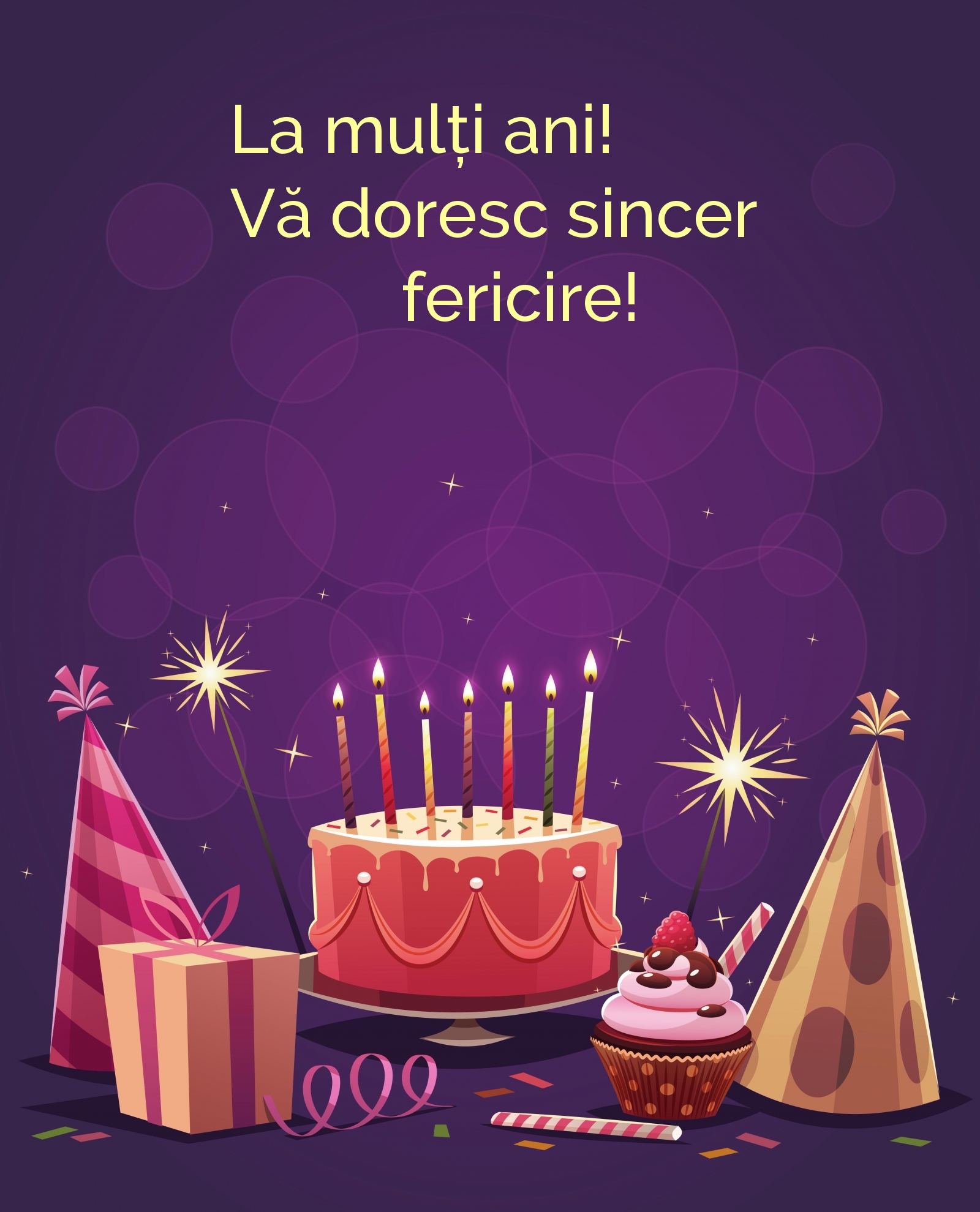 La mulți ani! Vă doresc sincer fericire!