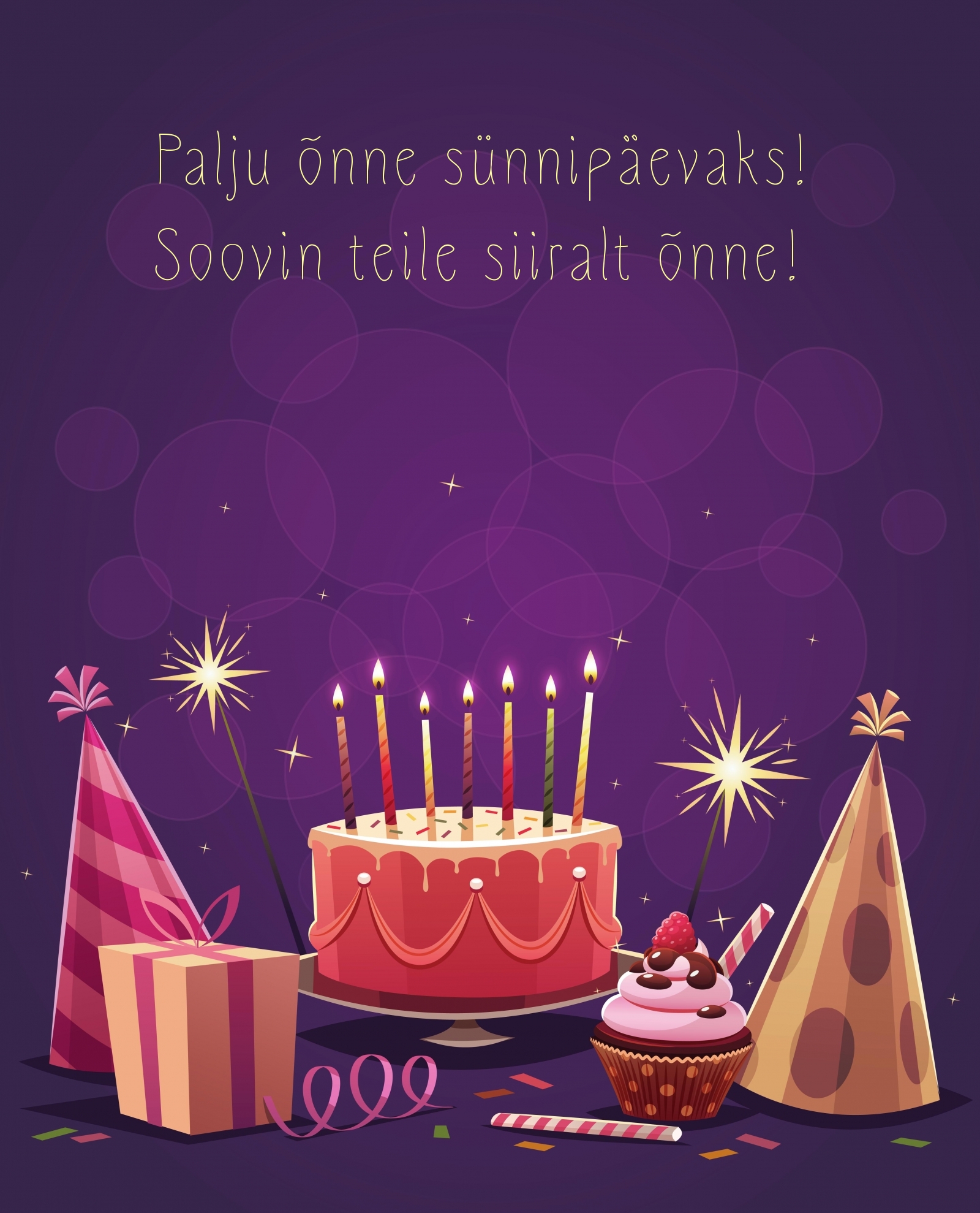 Palju õnne sünnipäevaks! Soovin teile siiralt õnne!