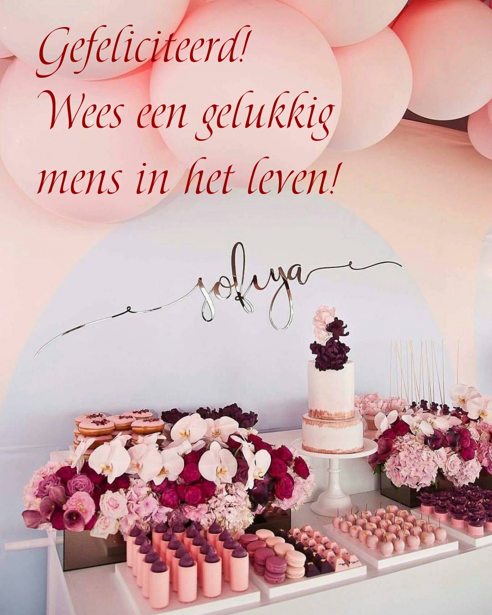 Gefeliciteerd! Wees een gelukkig mens in het leven!