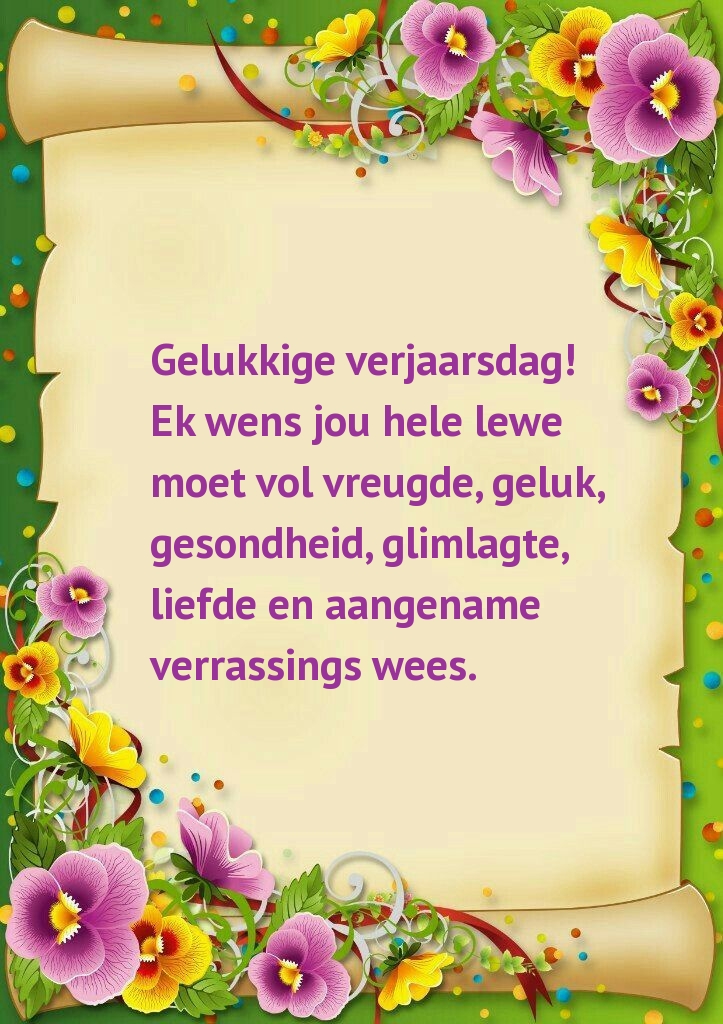 Gelukkige verjaarsdag! 
