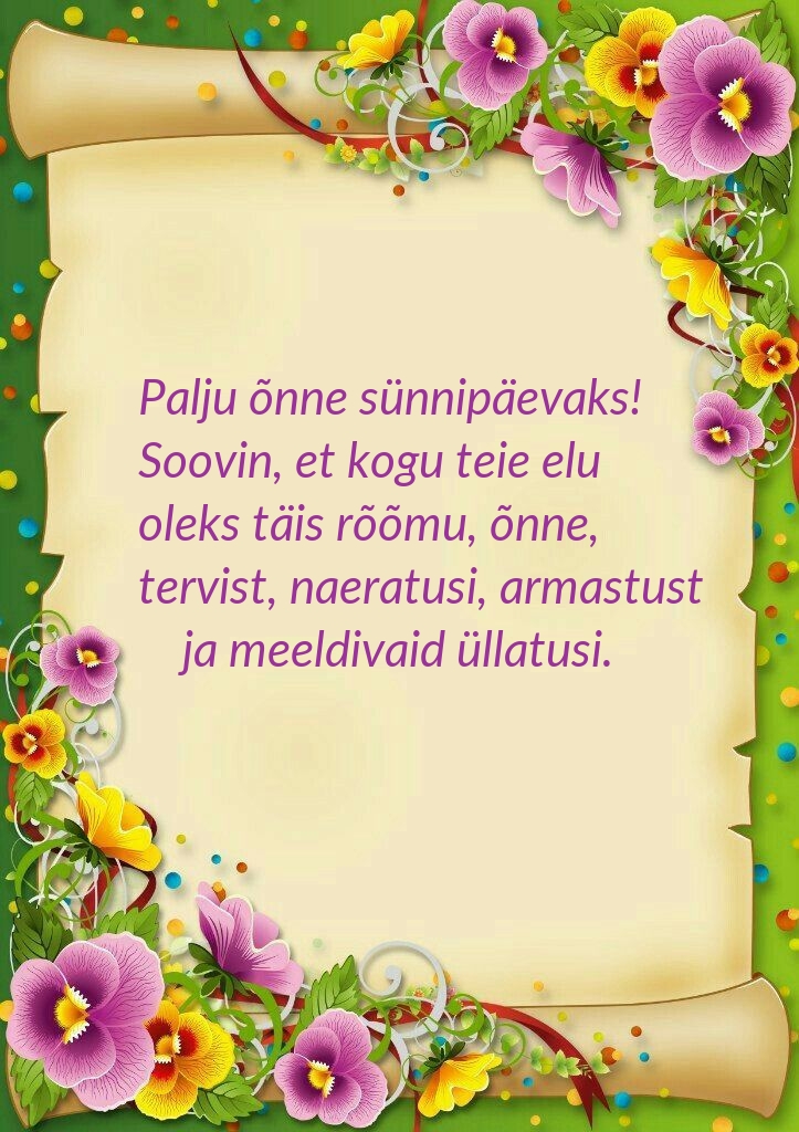 Palju õnne sünnipäevaks!