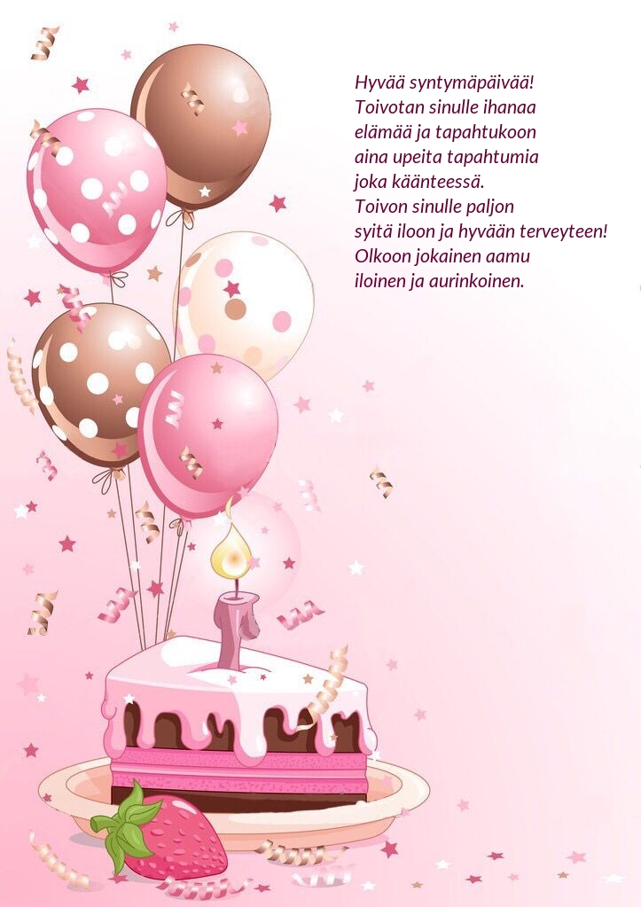 Hyvää syntymäpäivää! Toivotan 