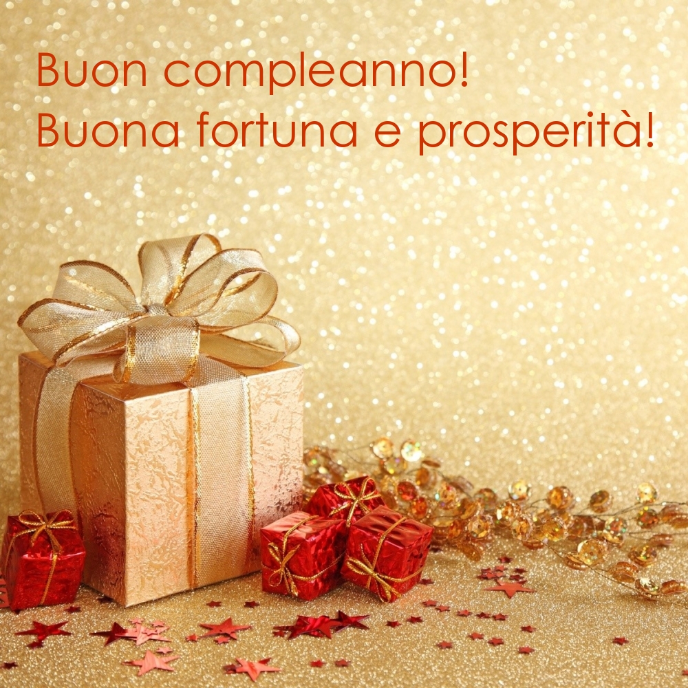 Buon compleanno! Buona fortuna e prosperità!
