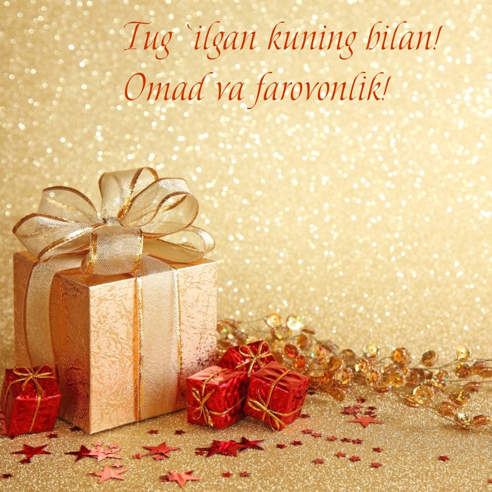 Tug `ilgan kuning bilan! Omad va farovonlik!