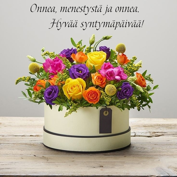Onnea, menestystä ja onnea. Hyvää syntymäpäivää!
