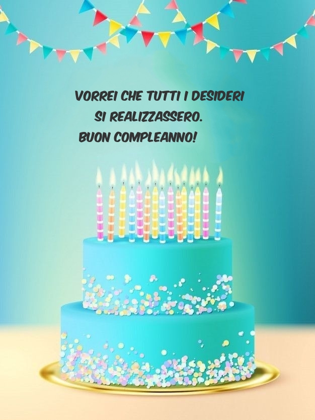 Vorrei che tutti i desideri si realizzassero. Buon compleanno!