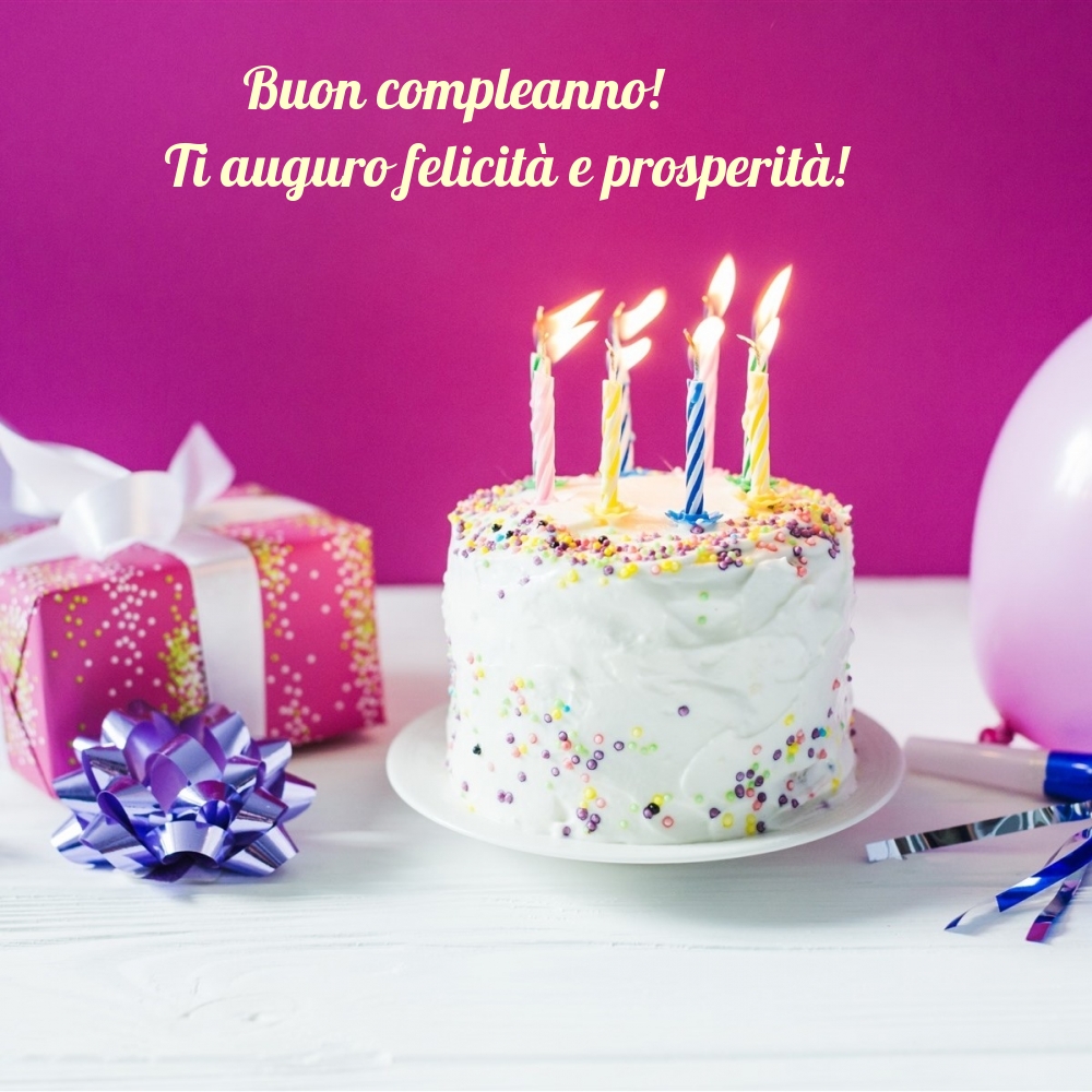 Buon compleanno! Ti auguro felicità e prosperità!