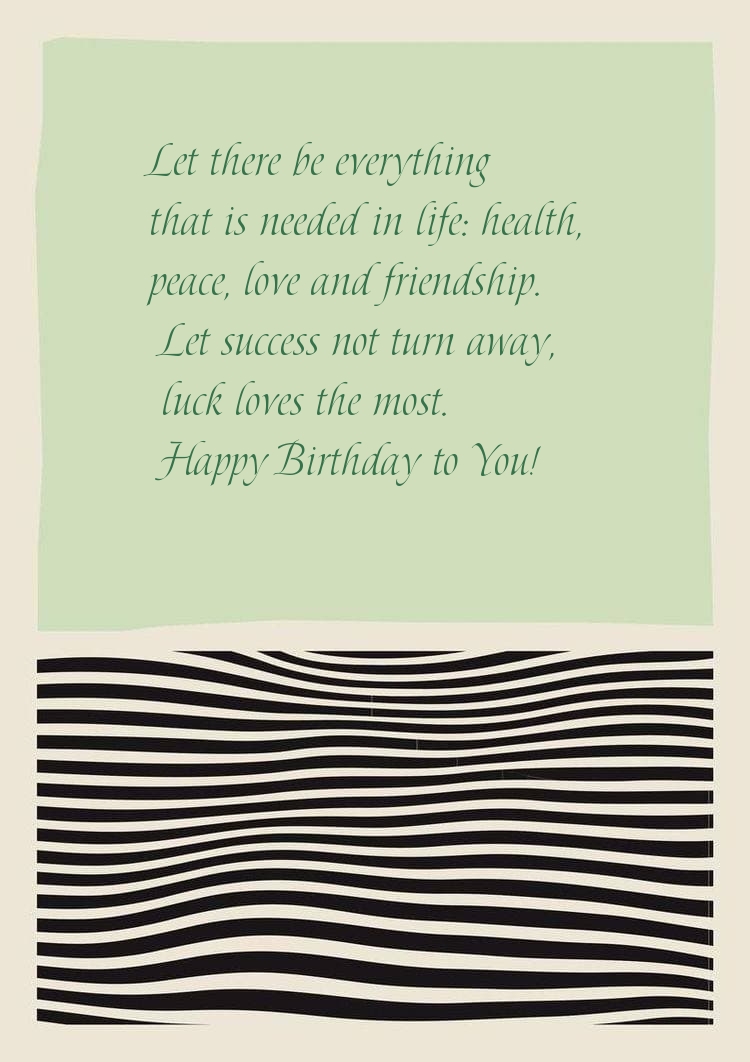 Let there be everything that is needed in life: health