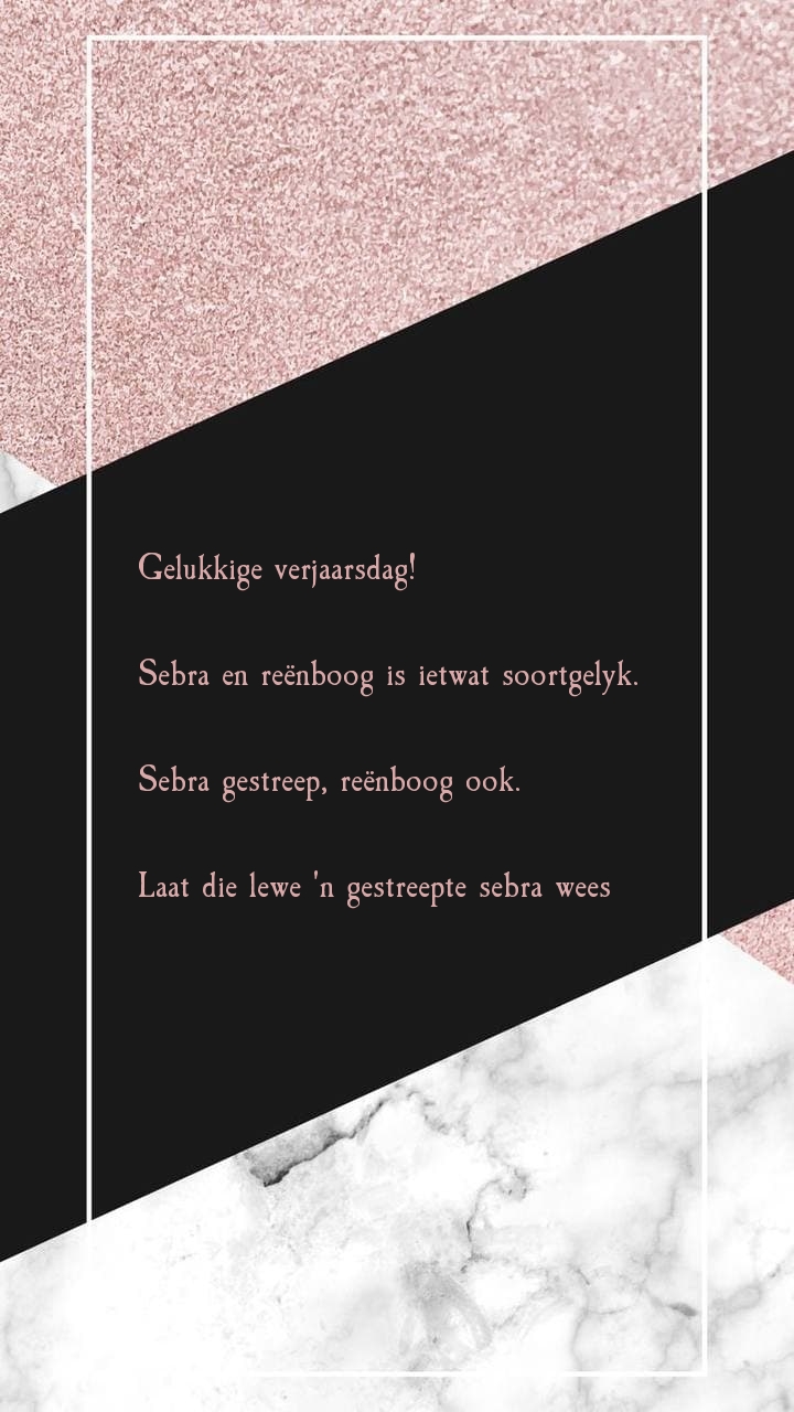 Gelukkige verjaarsdag! Sebra en reënboog is ietwat soortgelyk.