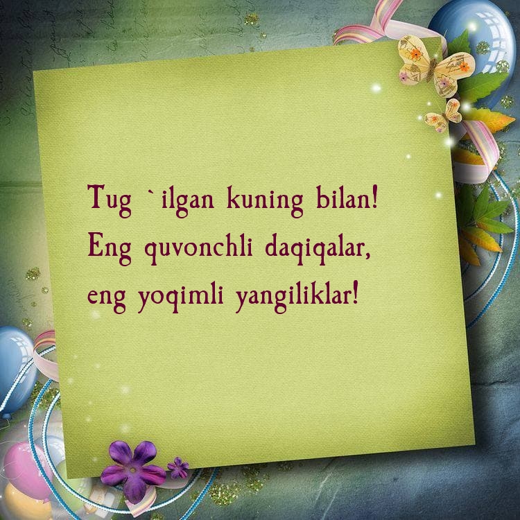 Tug `ilgan kuning bilan! Eng quvonchli daqiqalar