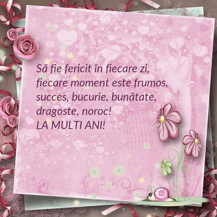 La multi ani! Să fie fericit în fiecare zi, fiecare moment este frumos