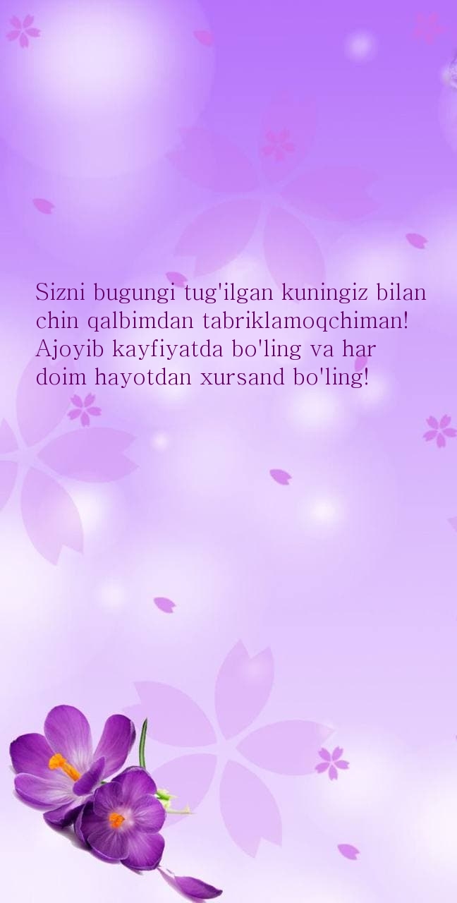 Sizni bugungi tug
