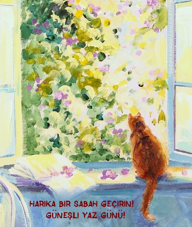 Harika bir sabah geçirin! Güneşli yaz günü!