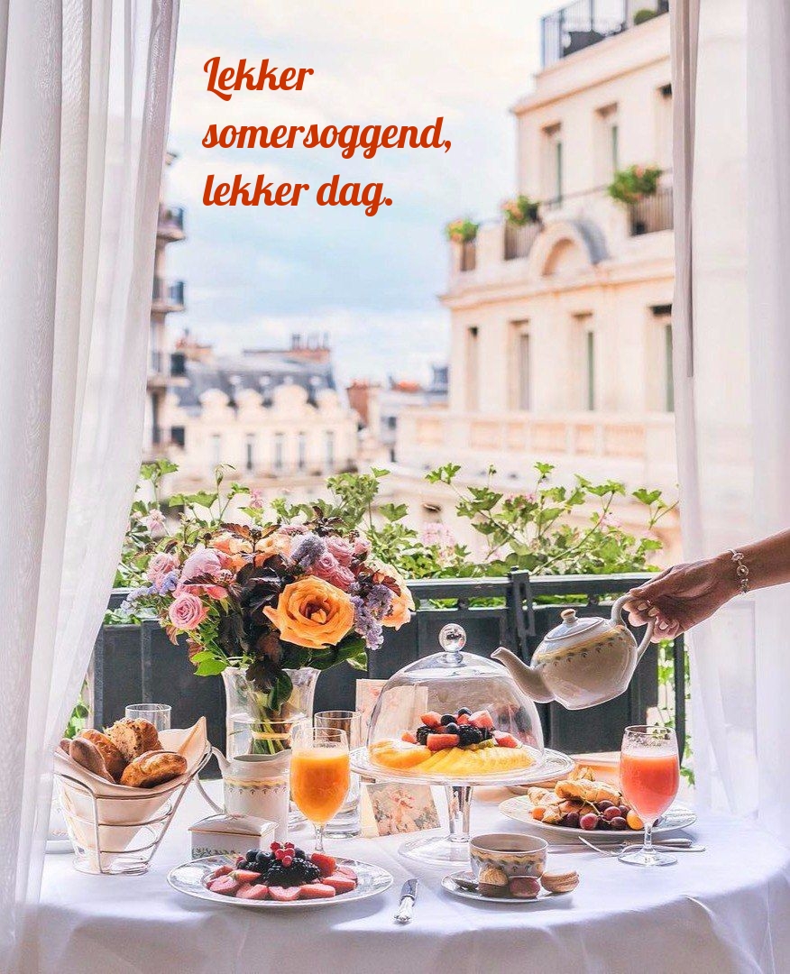 Lekker somersoggend, lekker dag.