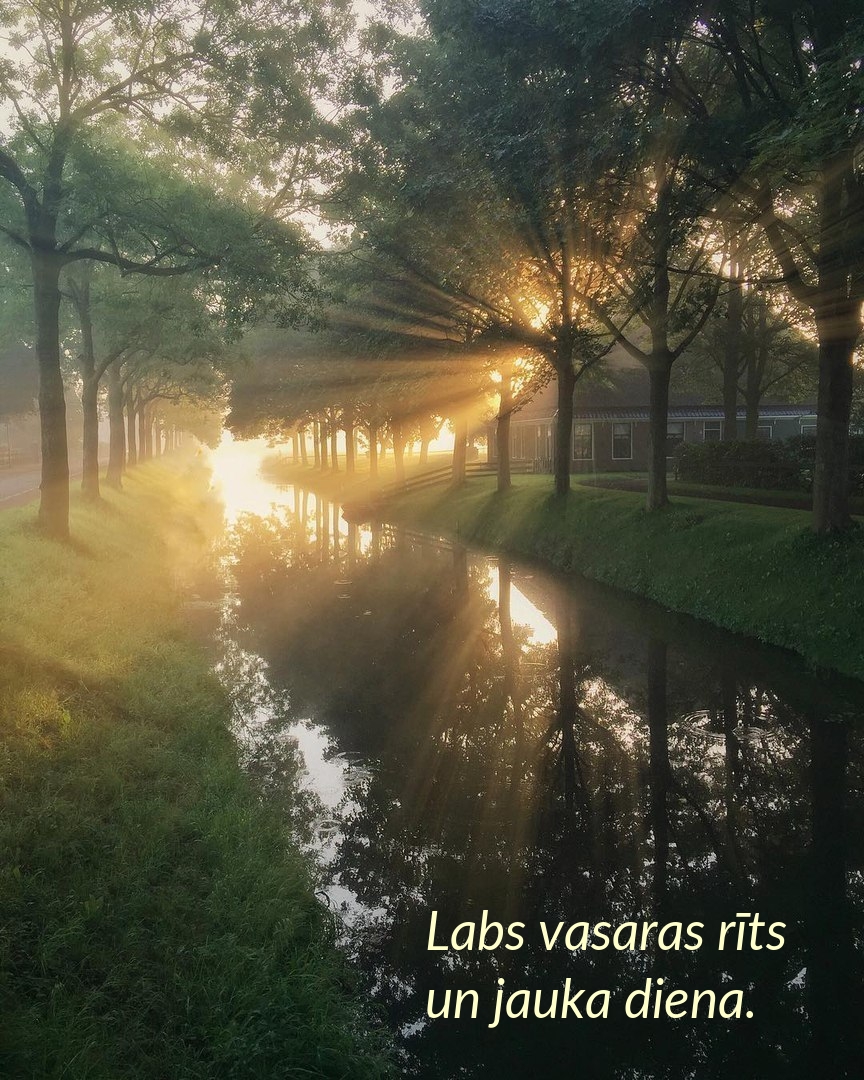 Labs vasaras rīts un jauka diena.