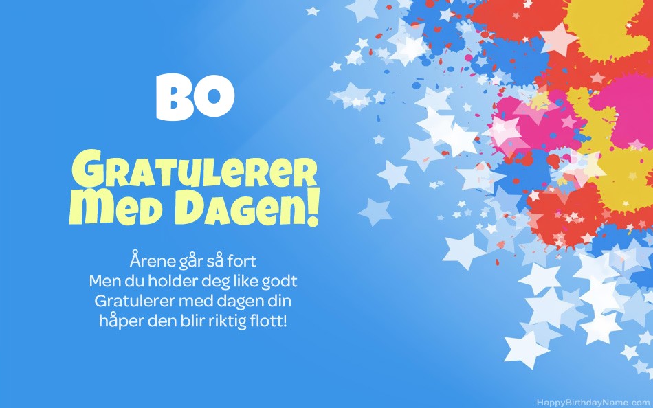 Gratulerer med Bo fødselsdag