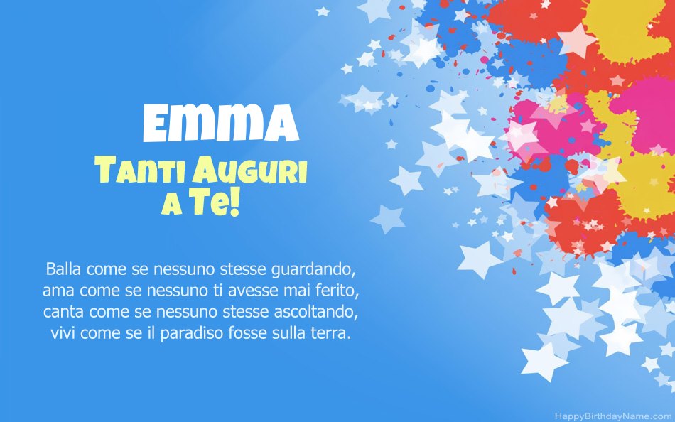Congratulazioni per il compleanno di Emma Congratulazioni per il compleanno di Emma