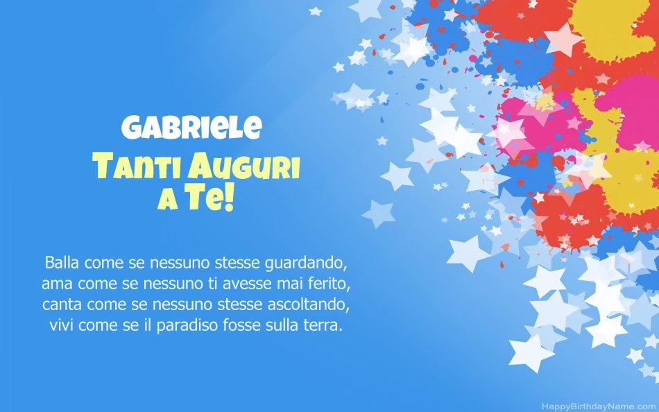 Congratulazioni per il compleanno di Gabriele