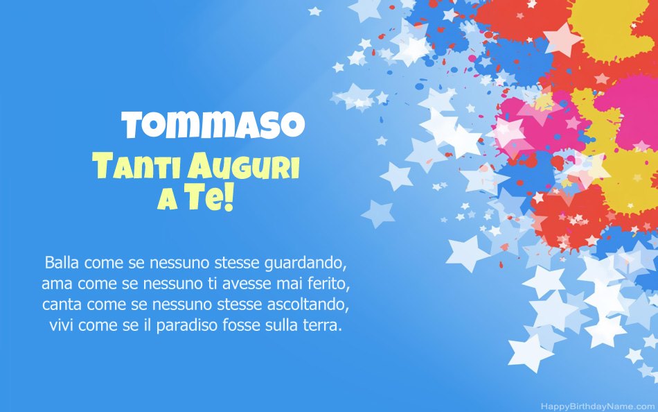 Congratulazioni per il compleanno di Tommaso Congratulazioni per il compleanno di Tommaso