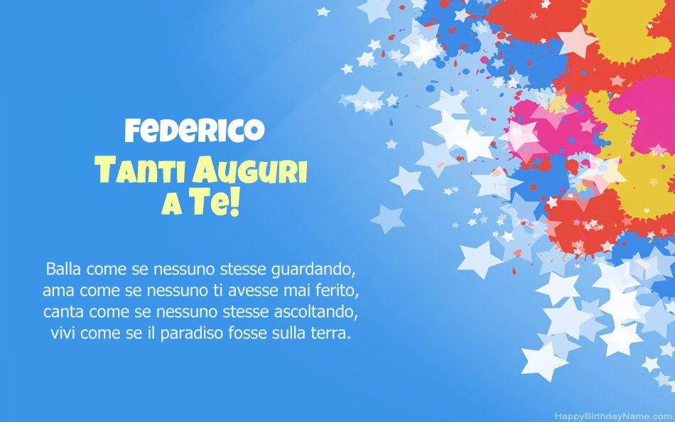 Congratulazioni per il compleanno di Federico
