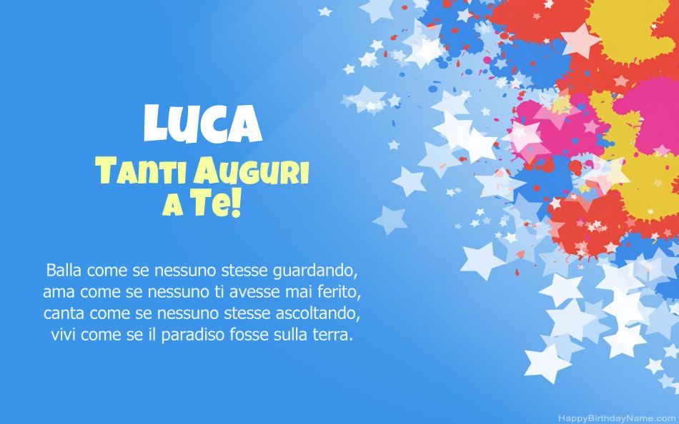 Congratulazioni per il compleanno di Luca