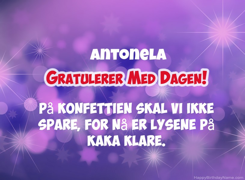Ønsker Antonela for gratulerer med dagen