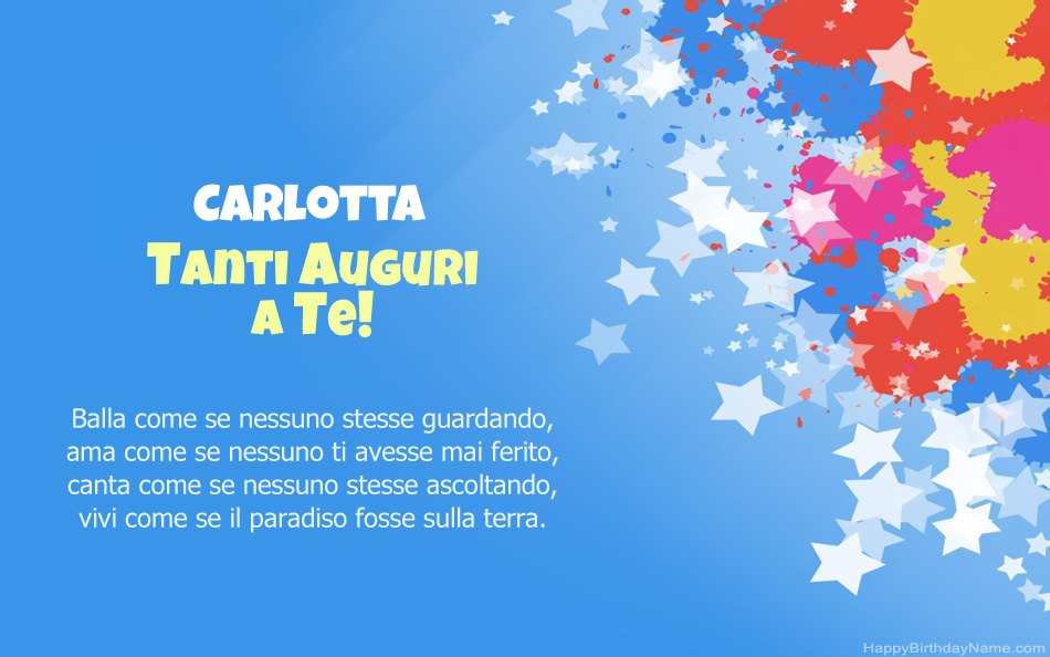Congratulazioni per il compleanno di Carlotta Congratulazioni per il compleanno di Carlotta