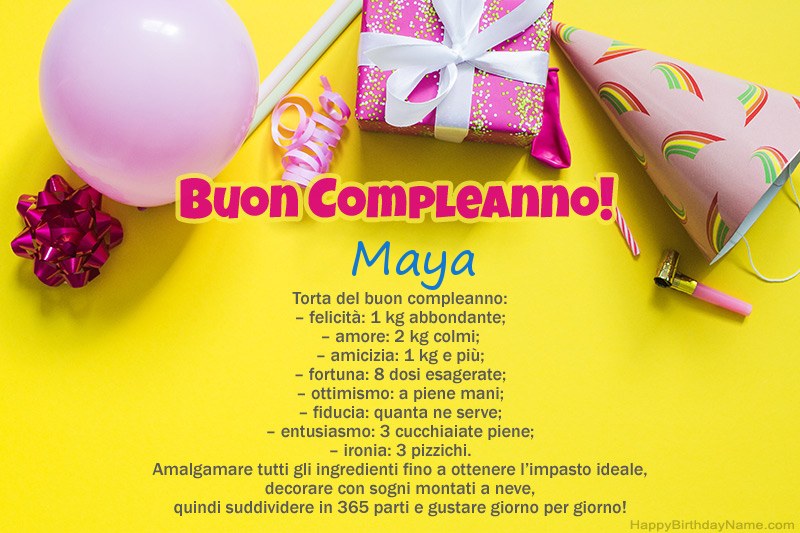 Buon compleanno Maya in prosa