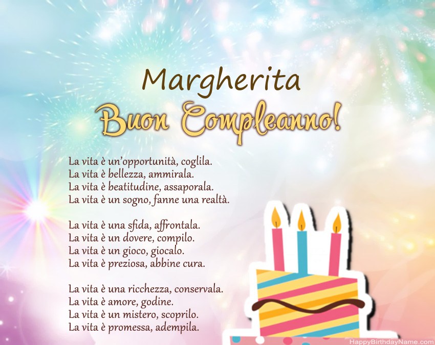 Buon compleanno Margherita in versi