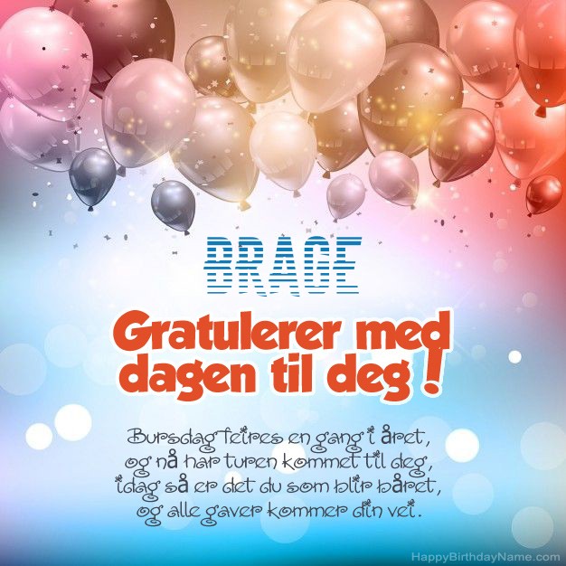 Gratulerer med gratulasjonskort til Brage