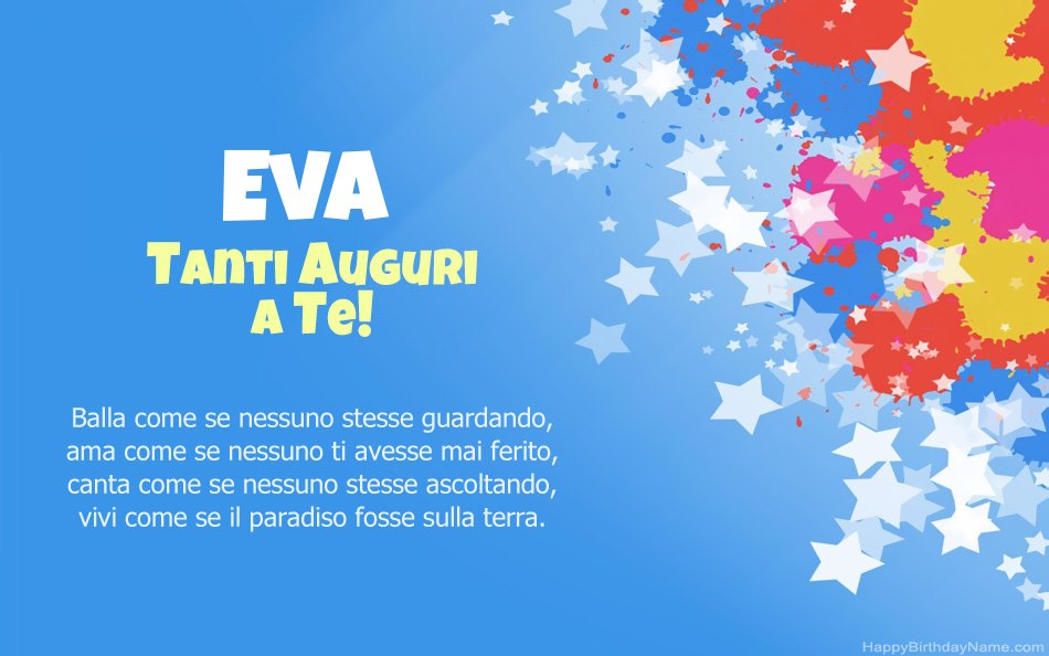 Congratulazioni per il compleanno di Eva Congratulazioni per il compleanno di Eva