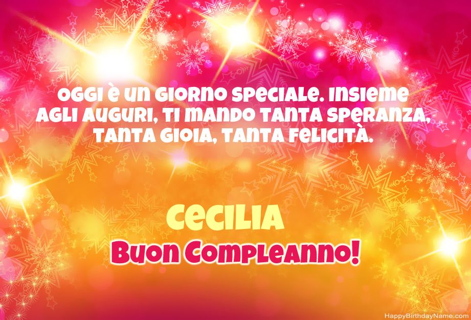 Congratulazioni fantastiche per il buon compleanno di Cecilia