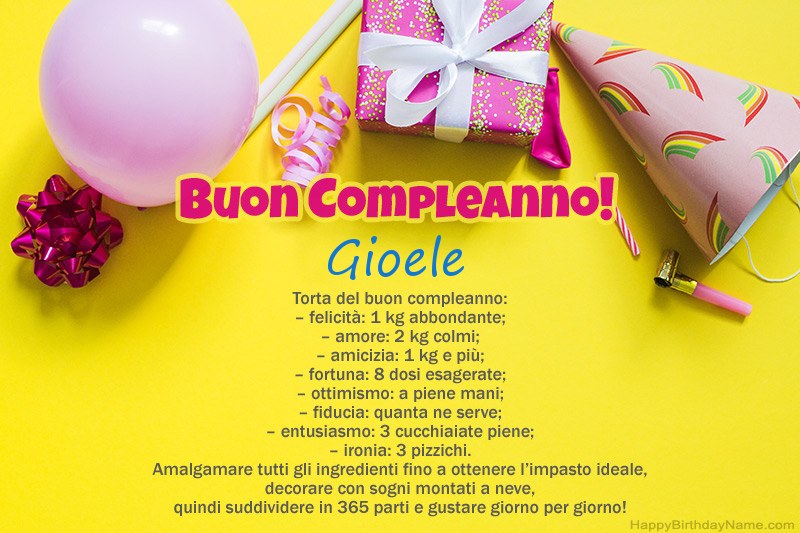 Buon compleanno Gioele in prosa