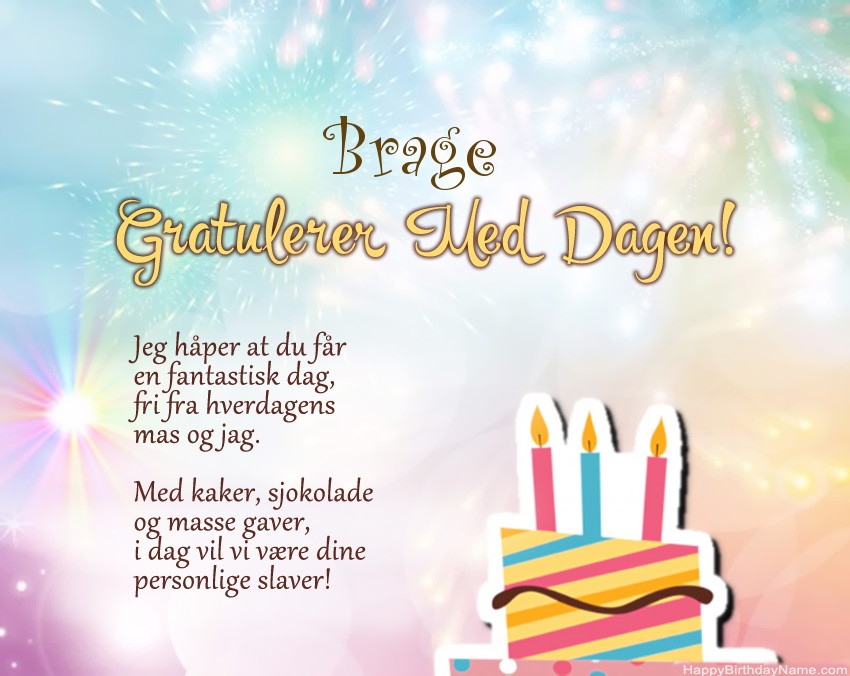 Dikt på fødselsdag for Brage