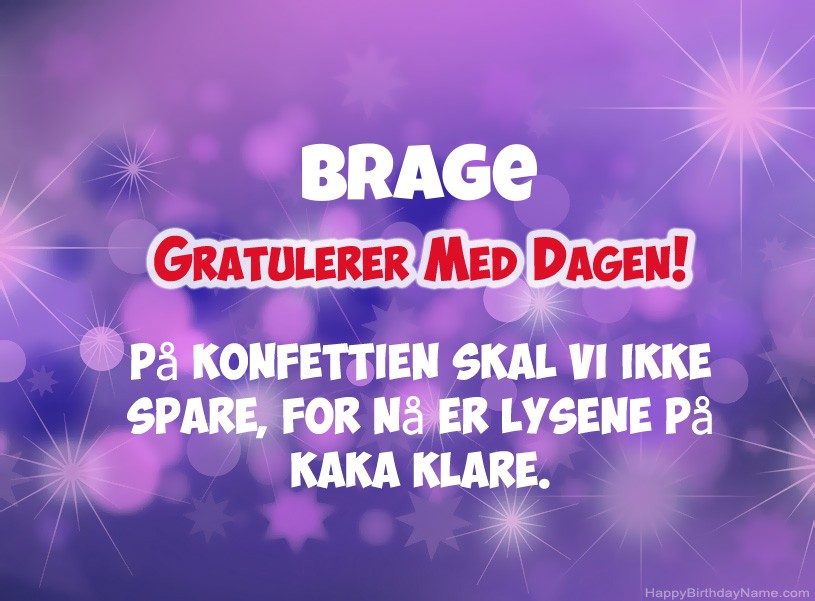 Ønsker Brage for gratulerer med dagen