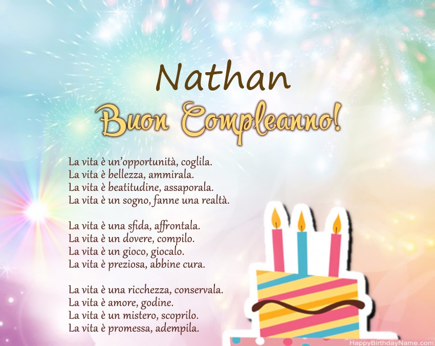 Buon compleanno Nathan in versi