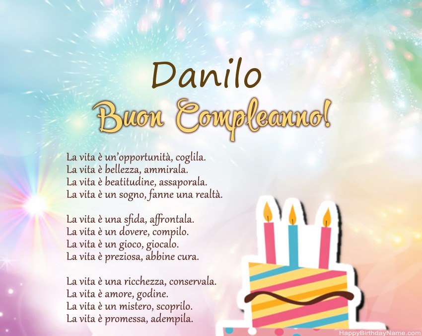 Buon compleanno Danilo in versi