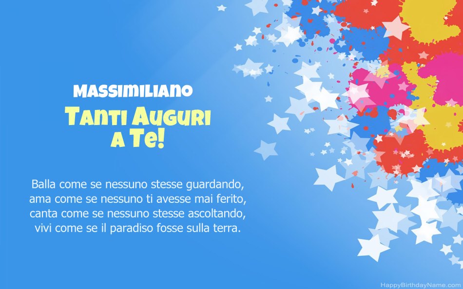 Congratulazioni per il compleanno di Massimiliano