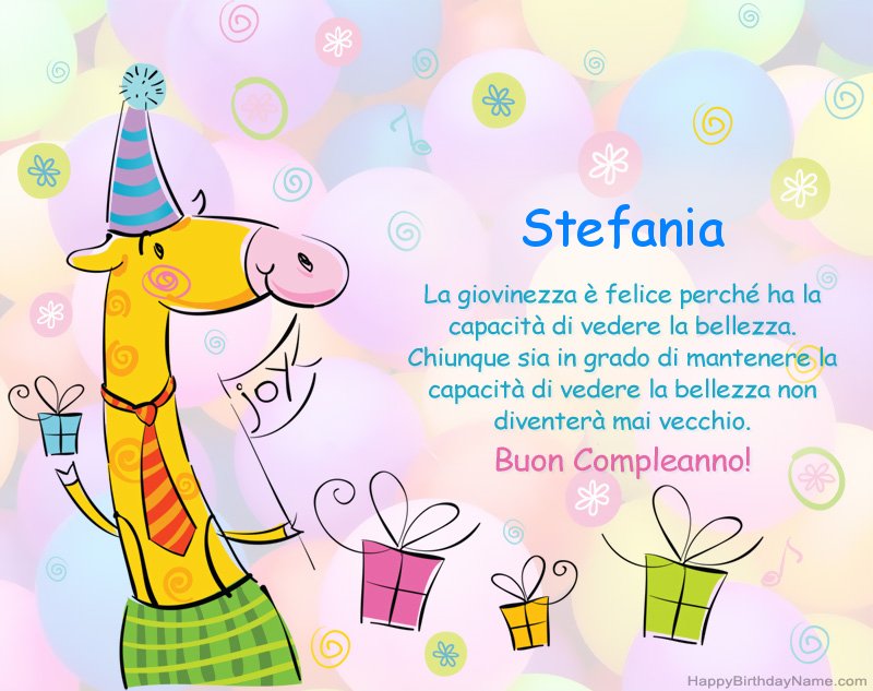 Congratulazioni da bambini per Buon Compleanno of Stefania