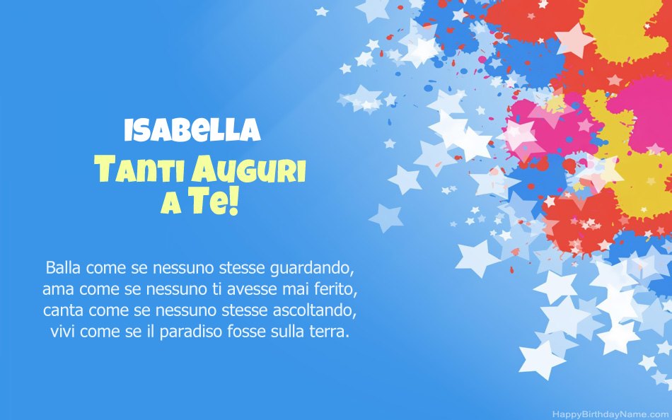 Congratulazioni per il compleanno di Isabella Congratulazioni per il compleanno di Isabella