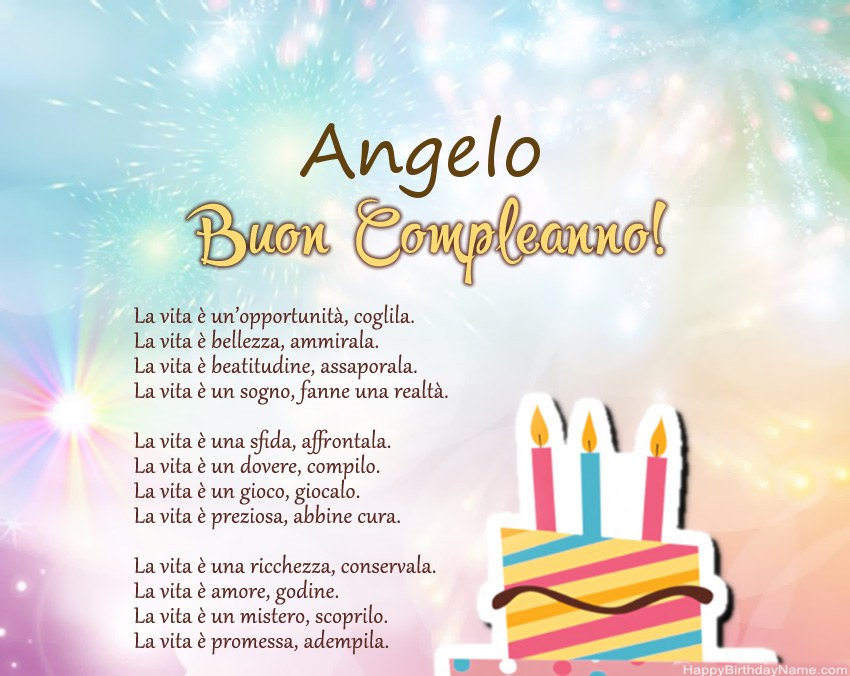 Buon compleanno Angelo in versi Buon compleanno Angelo in versi