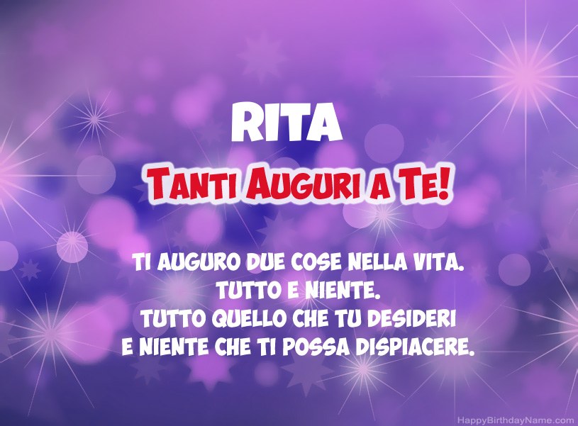 Belle immagini per il buon compleanno di Rita