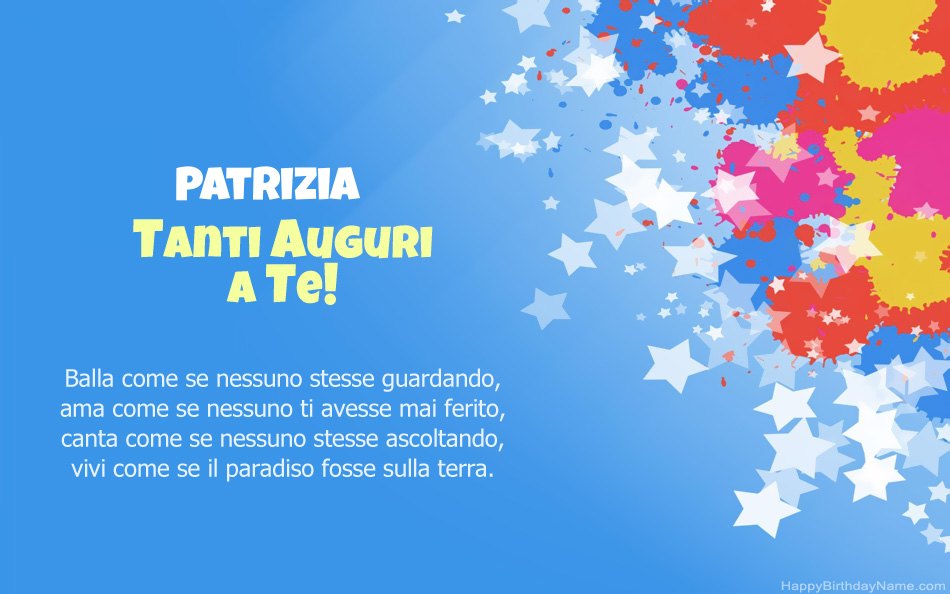 Congratulazioni per il compleanno di Patrizia