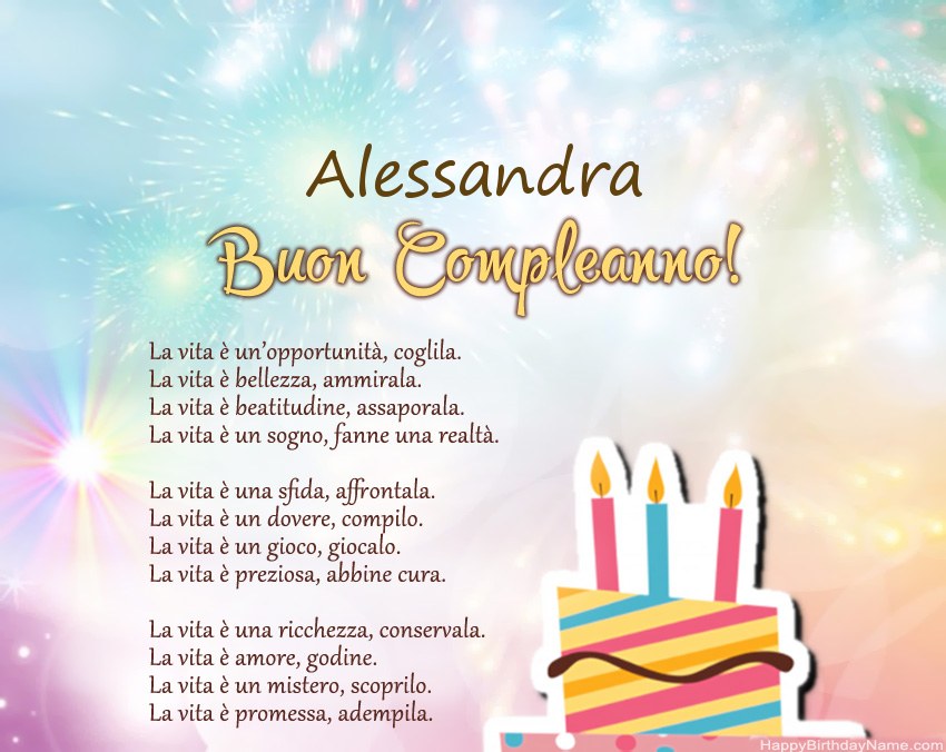 Buon compleanno Alessandra in versi Buon compleanno Alessandra in versi