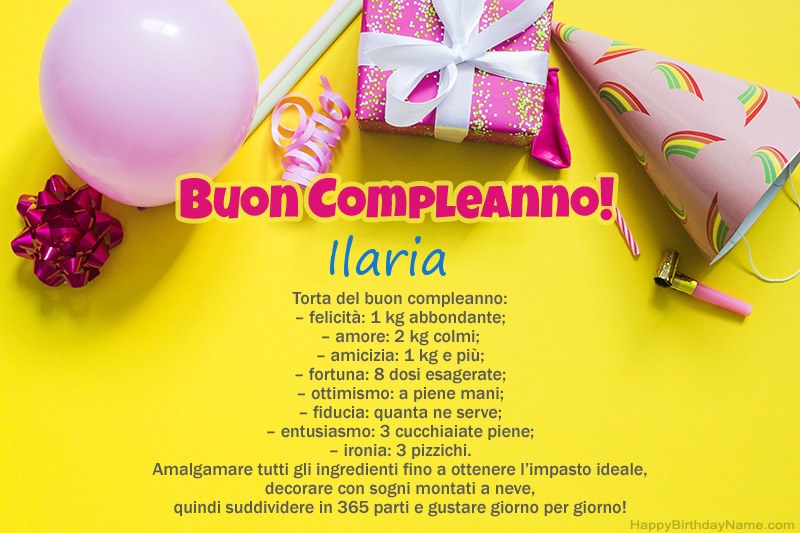 Buon compleanno Ilaria in prosa