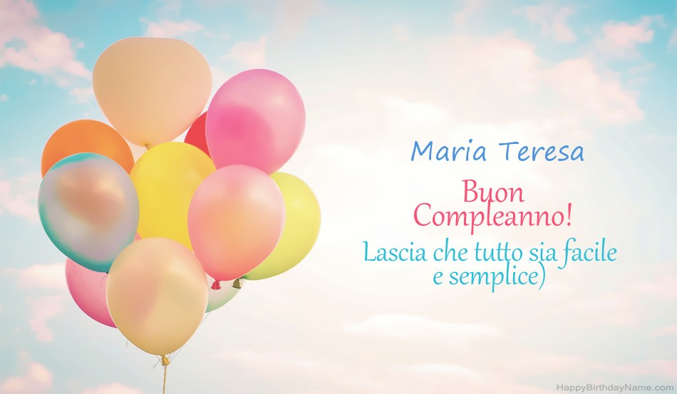 Immagini di buon compleanno Maria Teresa