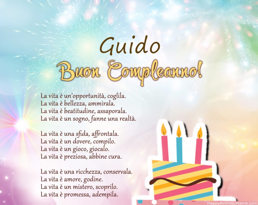 Buon compleanno Guido in versi Buon compleanno Guido in versi