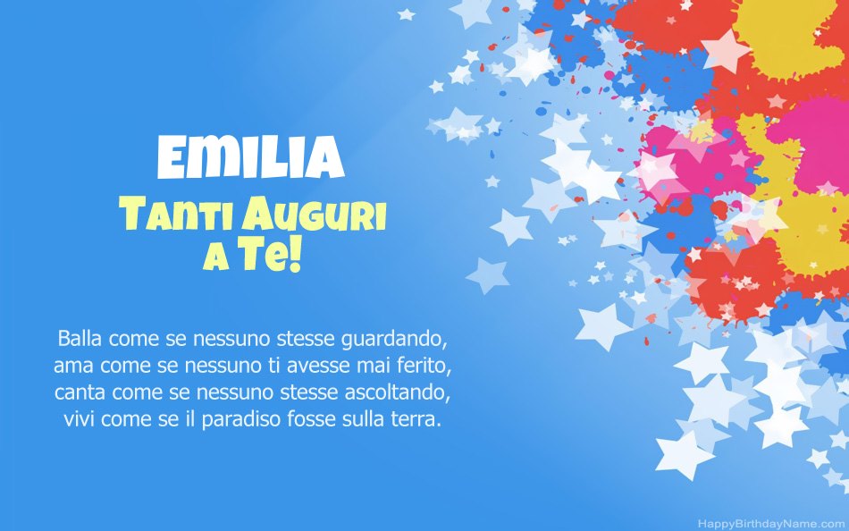 Congratulazioni per il compleanno di Emilia