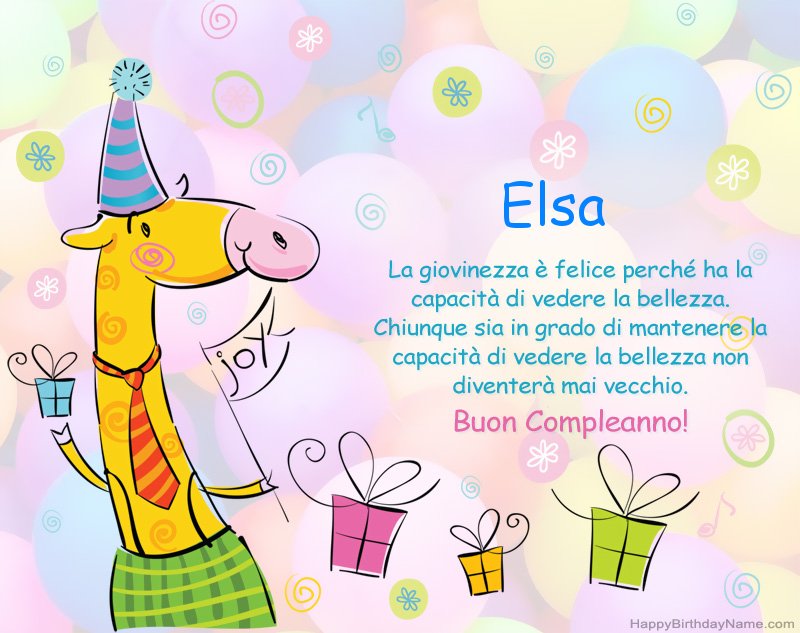 Congratulazioni da bambini per Buon Compleanno of Elsa